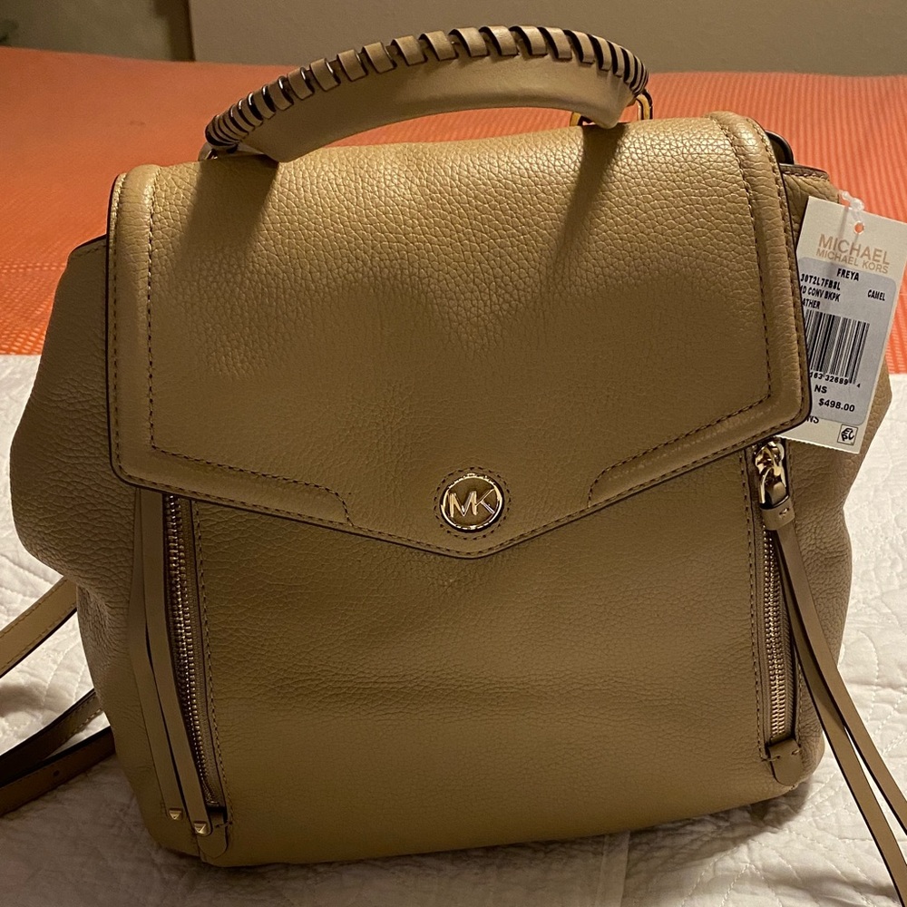 Michael Kors Beige Leather Backpack